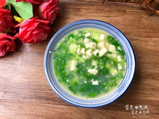 青菜豆腐汤,成品图二